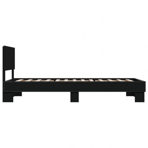 Sengeramme 75 x 190 cm med sengegavl - sort