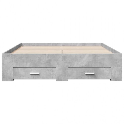 Sengeramme med skuffer 140 x 190 cm - betongrå