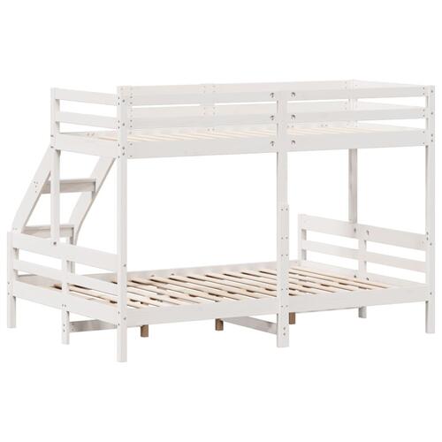 Køjeseng 90x200/140x200 cm massivt fyrretræ hvid