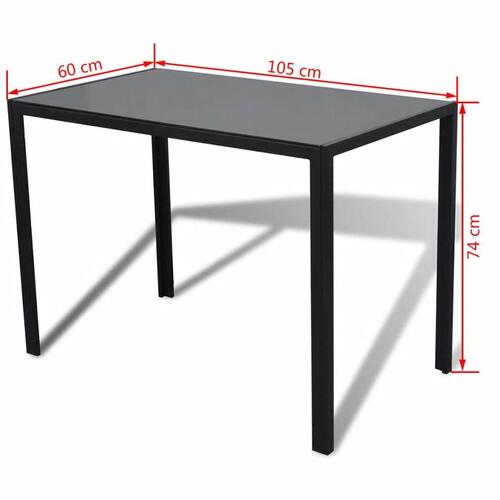 Spisebordssæt 5 dele sort