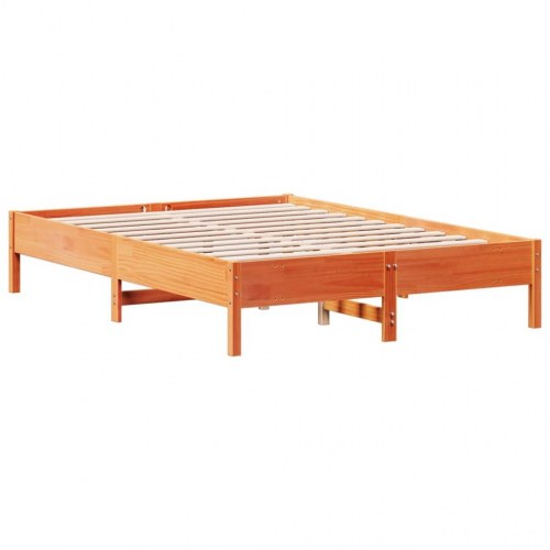 Sengeramme uden madras 140 x 200 cm i massivt fyrretræ - gyldenbrun