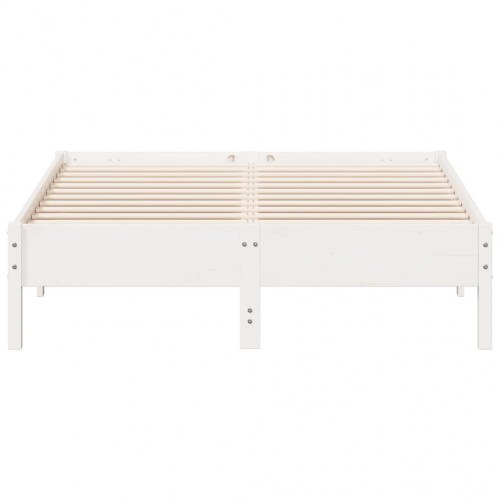 Sengeramme 140 x 190 cm i massivt fyrretræ - hvid