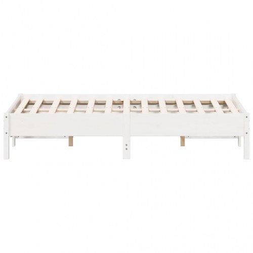 Sengeramme 140 x 190 cm i massivt fyrretræ - hvid