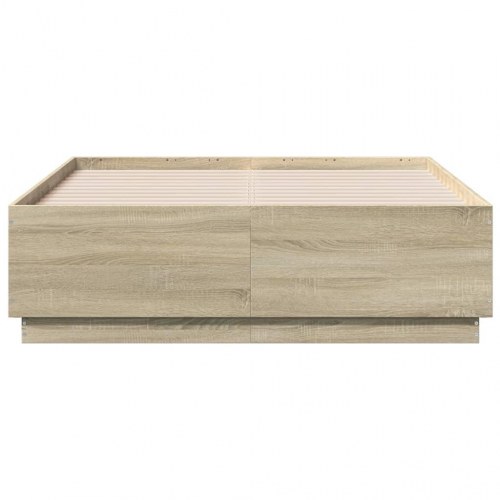 Sengestel 140x190 cm konstrueret træ sonoma-eg