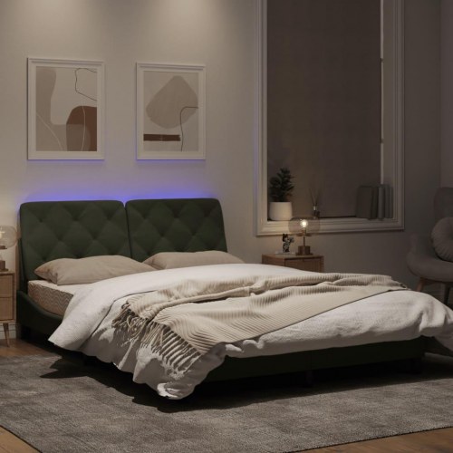 Sengeramme med LED uden madras 120 x 200 cm - lysegrå
