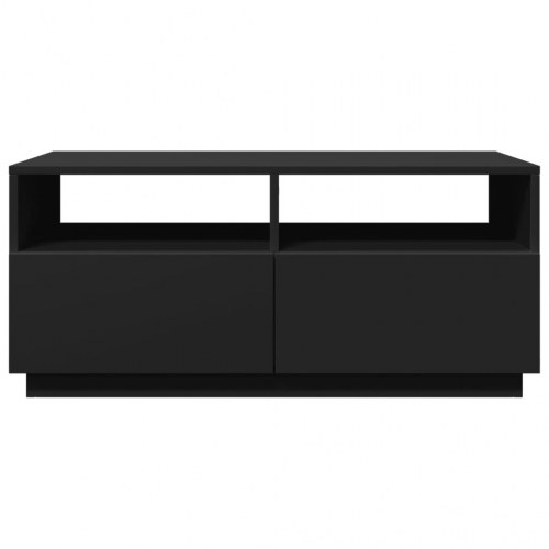 Sofabord med LED-lys 90x49x40 cm sort