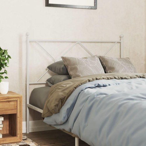 Sengegavl i stål 100 cm - hvid