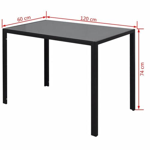 Spisebordssæt 7 dele sort og hvid
