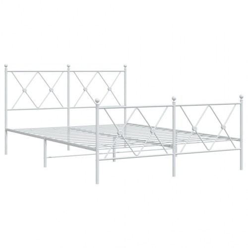 Sengeramme med sengegavl og fodgærde 140 x 190 cm - hvid