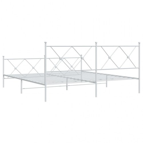 Sengeramme med sengegavl og fodgærde 183 x 213 cm - hvid