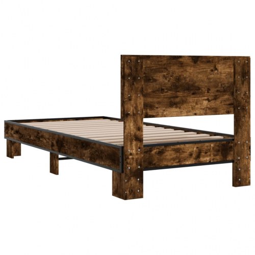 Sengeramme med gavl 90 x 200 cm - røget egetræ