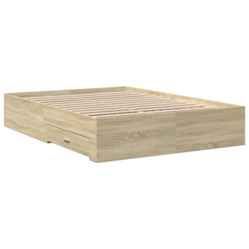 Sengeramme med 4 skuffer 135 x 190 cm - sonoma-eg
