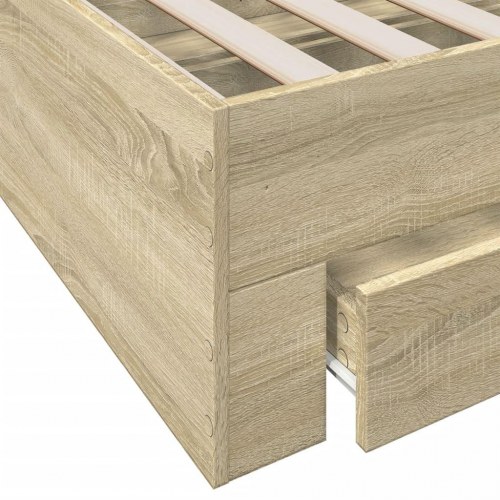 Sengeramme med 4 skuffer 135 x 190 cm - sonoma-eg