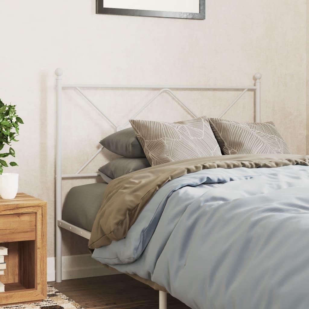 Sengegavl i metal 107 cm - hvid, klassisk design