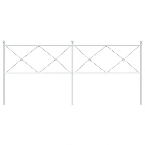 Sengegavl i metal 193 cm - hvid