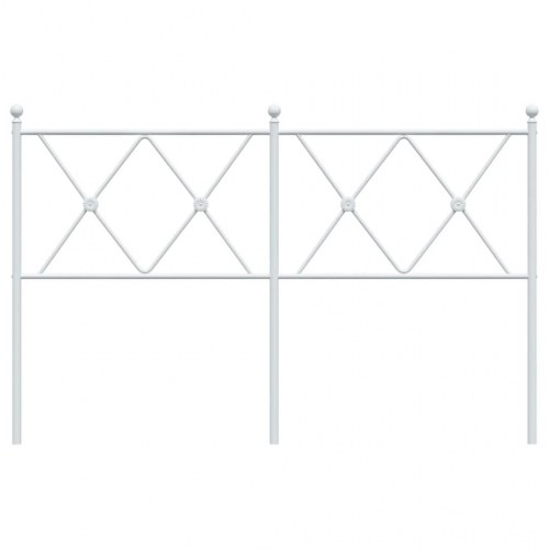 Sengegavl 137 cm metal hvid