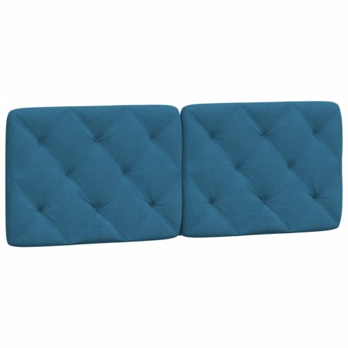 Seng med madras 140x190 cm velour blå