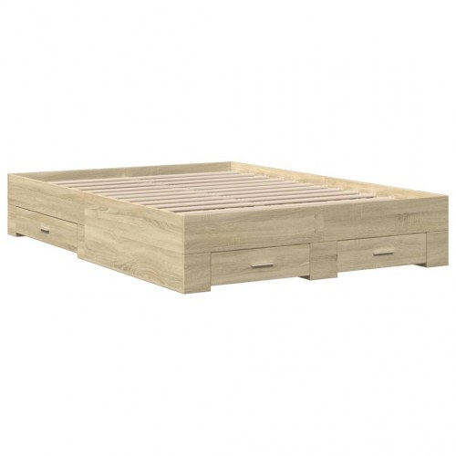 Sengeramme med skuffer 140 x 190 cm - sonoma-eg
