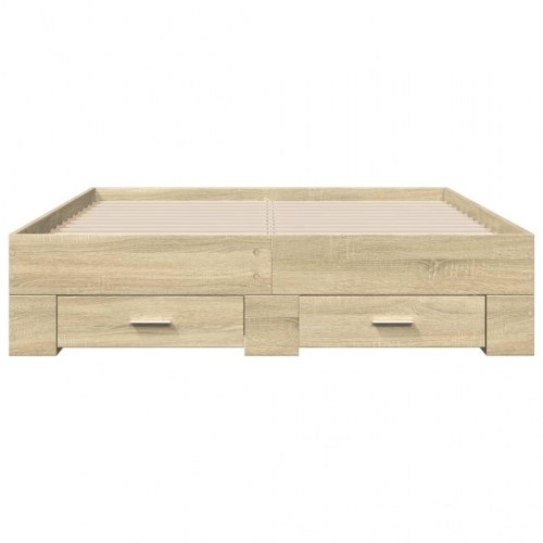 Sengeramme med skuffer 140 x 190 cm - sonoma-eg
