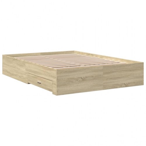 Sengeramme med skuffer 140 x 190 cm - sonoma-eg