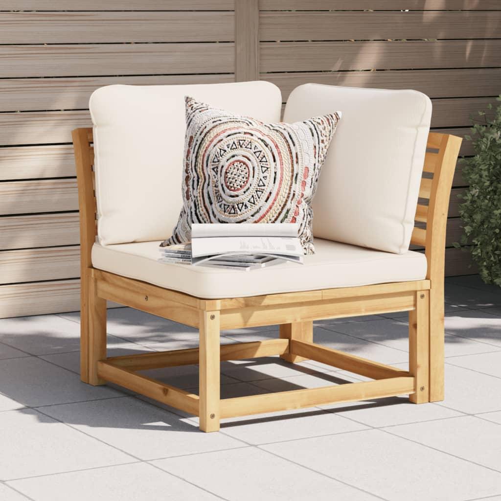 Hjørnemodul Til Sofa 73x73x65 Cm Med Hynder Massivt Akacietræ