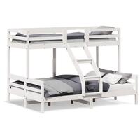 Køjeseng 80x200/140x200 cm massivt fyrretræ hvid