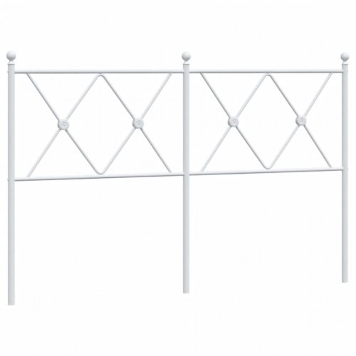 Sengegavl 140 cm metal hvid