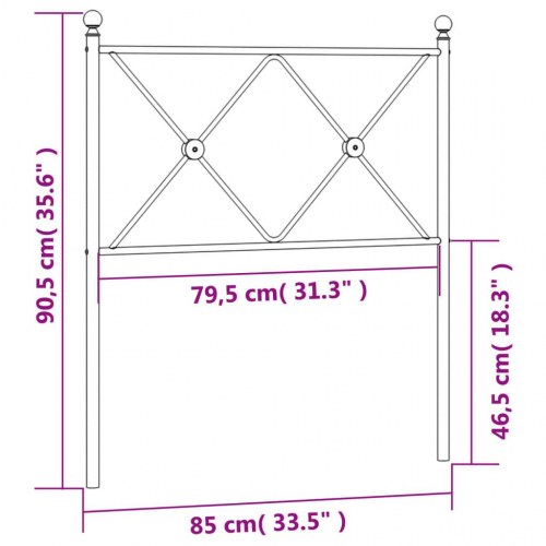 Sengegavl i metal 80 cm - hvid