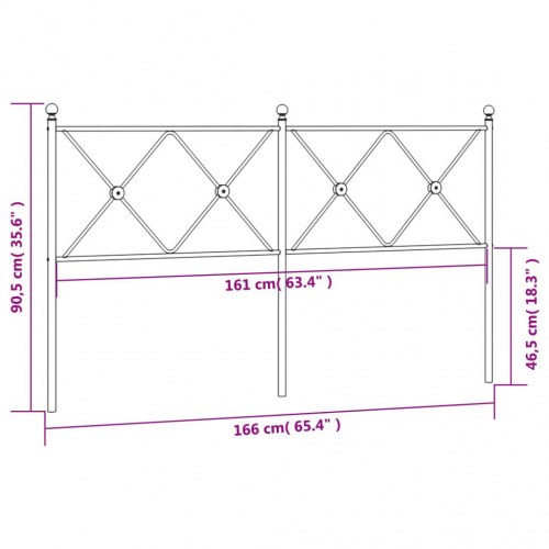 Sengegavl i metal 160 cm - hvid