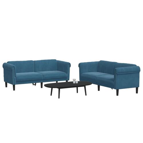 2 personers sofa velour blå