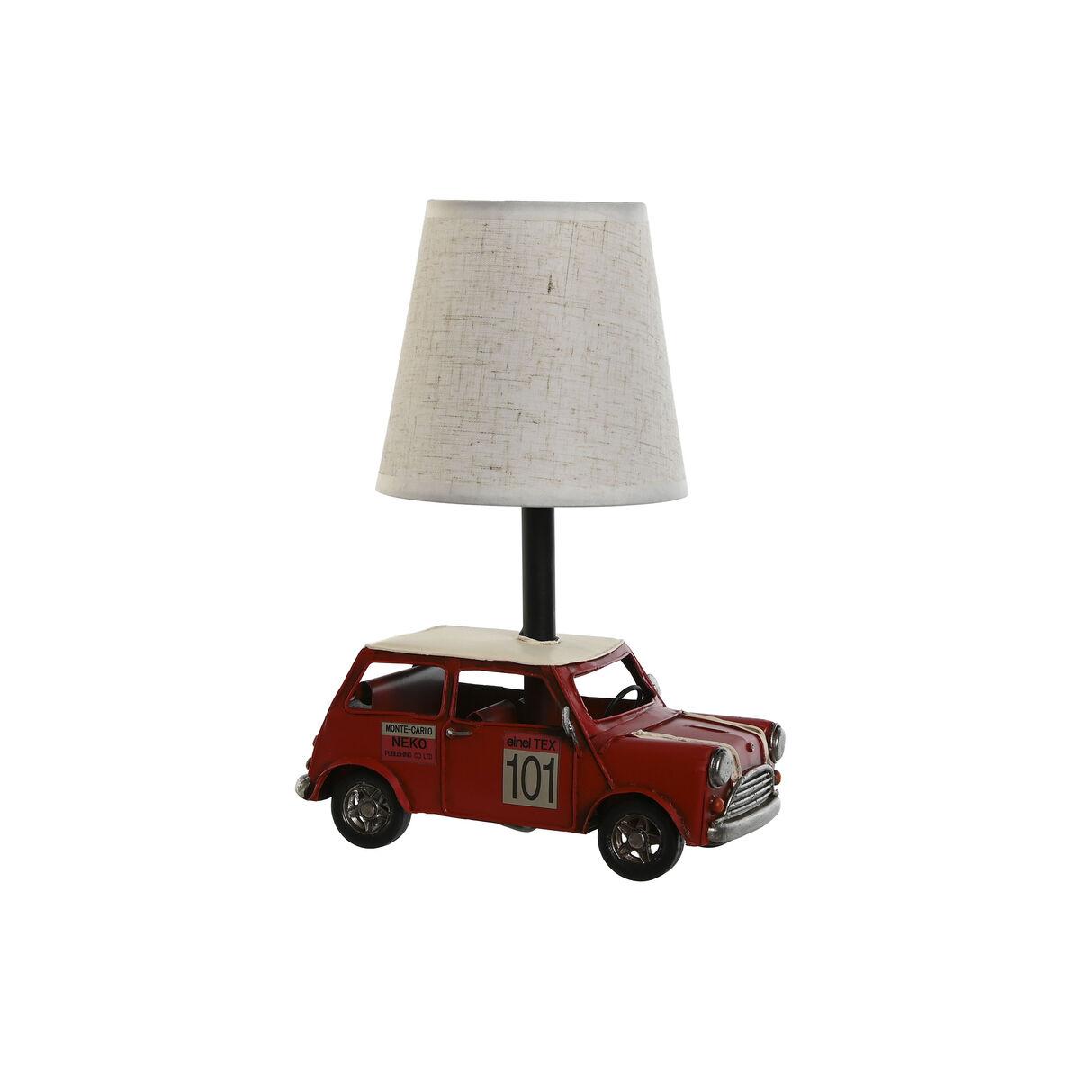 Bordlampe Home Esprit Hvid Rød Hør Metal 20 X 14 X 27 Cm