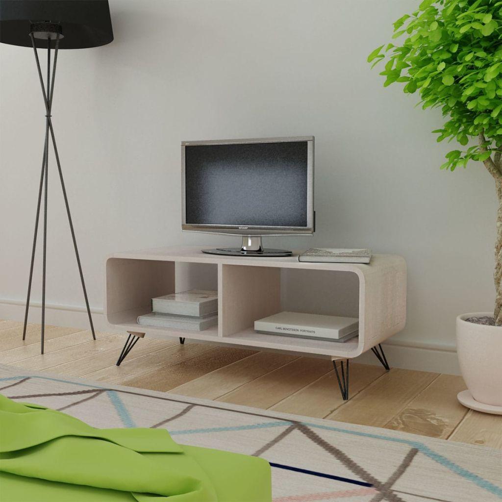 TV-bord i træ 90 x 39 x 38,5 cm grå