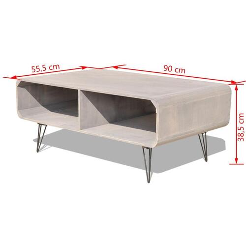 Sofabord 90x55,5x38,5 cm massivt kejsertræ grå
