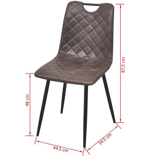 Spisebordsstole 4 stk. kunstlæder mørkebrun