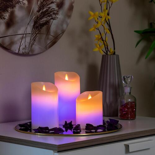 Flerfarvede LED-lys med flammeeffekt og fjernbetjening Lendles Hvid 3 enheder (OUTLET A)