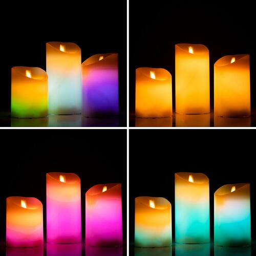 Flerfarvede LED-lys med flammeeffekt og fjernbetjening Lendles Hvid 3 enheder (OUTLET A)