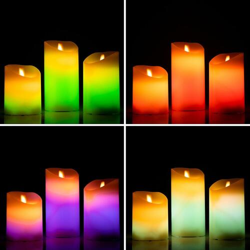 Flerfarvede LED-lys med flammeeffekt og fjernbetjening Lendles Hvid 3 enheder (OUTLET A)
