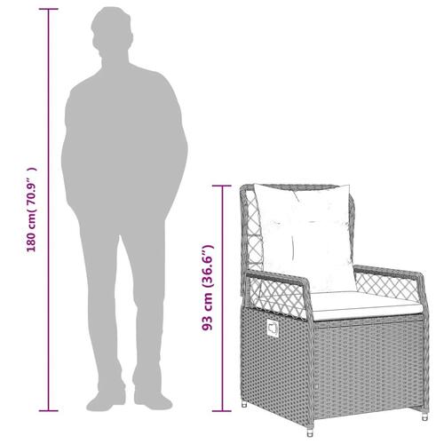 Spisebordssæt til haven 5 dele med hynder polyrattan beige