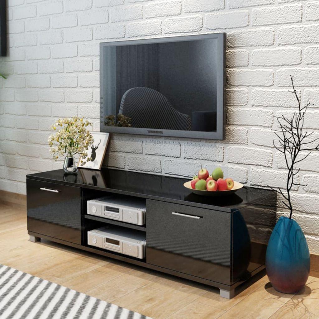 Tv-bord 120x40,5x35 cm sort højglans