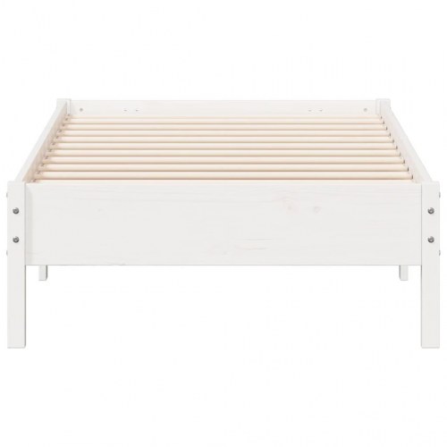 Sengeramme 75 x 190 cm i massivt fyrretræ - hvid