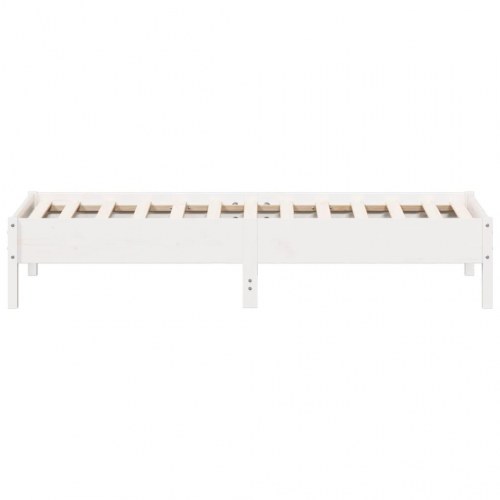 Sengeramme 75 x 190 cm i massivt fyrretræ - hvid