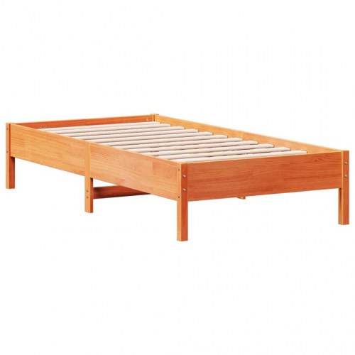 Sengeramme 75 x 190 cm i massivt fyrretræ - gyldenbrun