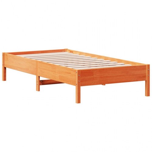 Sengeramme 75 x 190 cm i massivt fyrretræ - gyldenbrun