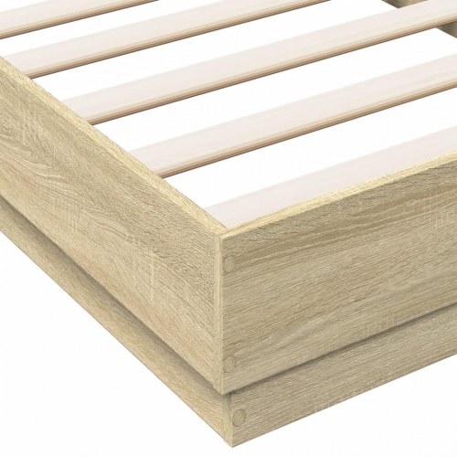 Sengeramme 75 x 190 cm i konstrueret træ - sonoma-eg