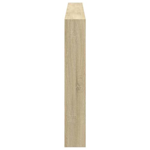 Sengegavl med opbevaring og LED-lys 220x17x102 cm sonoma-eg
