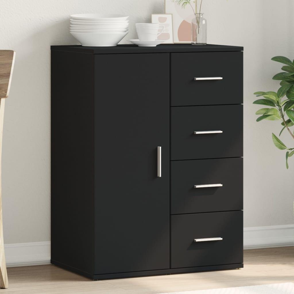 Skab 59x39x80 cm konstrueret træ sort