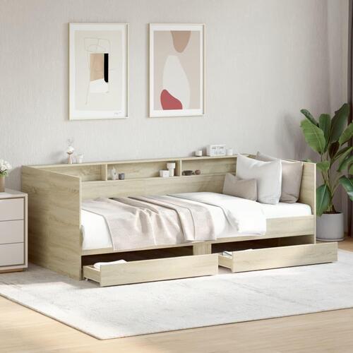 Daybed med skuffer uden madras 90x200 cm sonoma-eg
