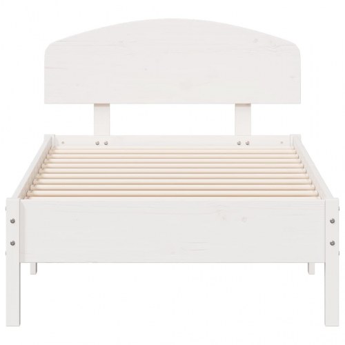 Sengeramme i massivt fyrretræ 75x190 cm - hvid