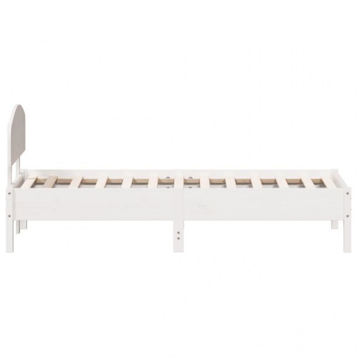 Sengeramme i massivt fyrretræ 75x190 cm - hvid