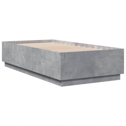 Sengeramme med LED-lys 75 x 190 cm - betongrå